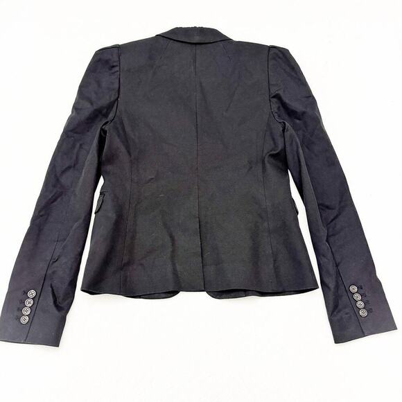 J. Crew Classic Black One-Button Blazer Cotton Blend Fully Lined Size 4 - Picture 6 of 6